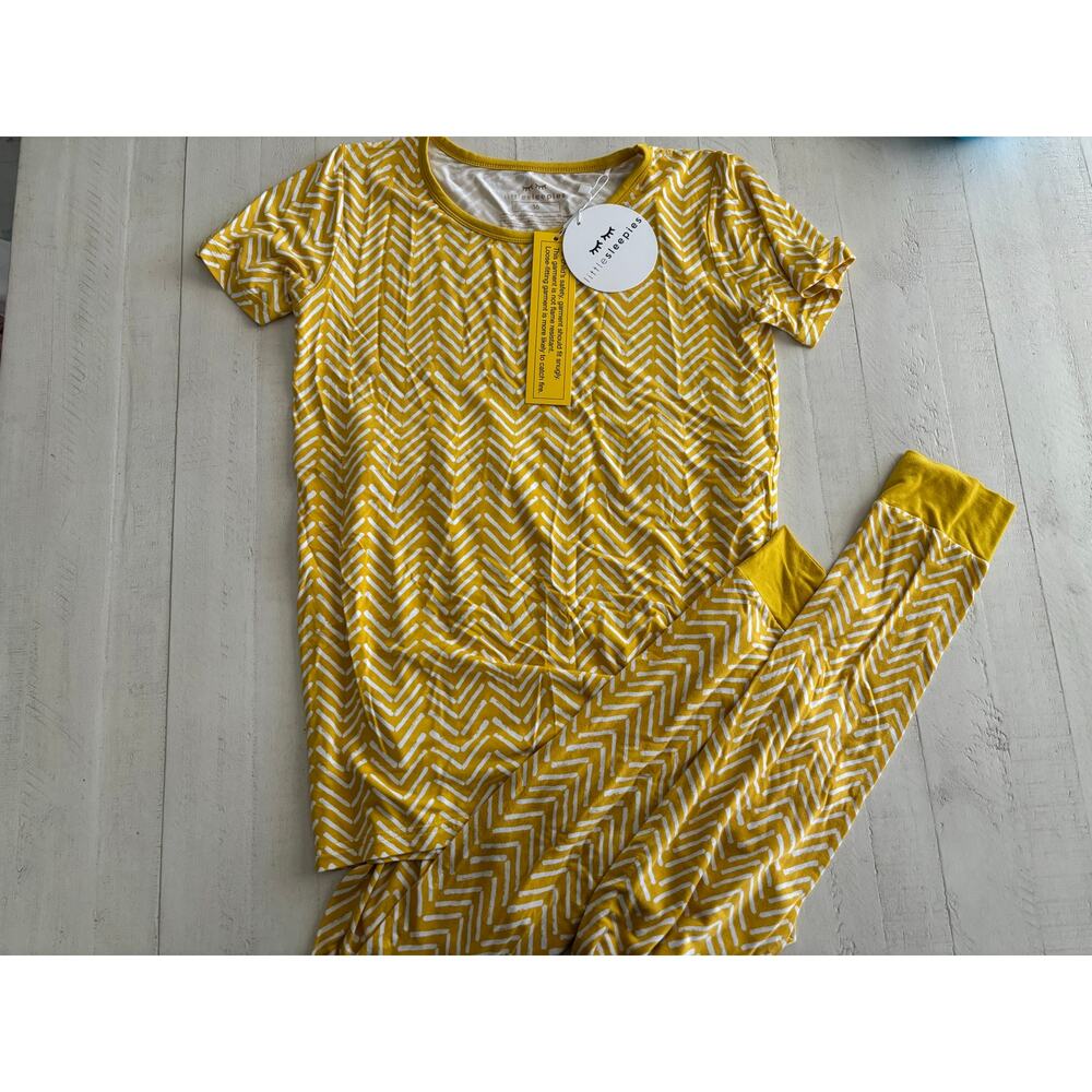 Little Sleepies Sunny Chevron Size 16 NWT Bamboo Pajama Set